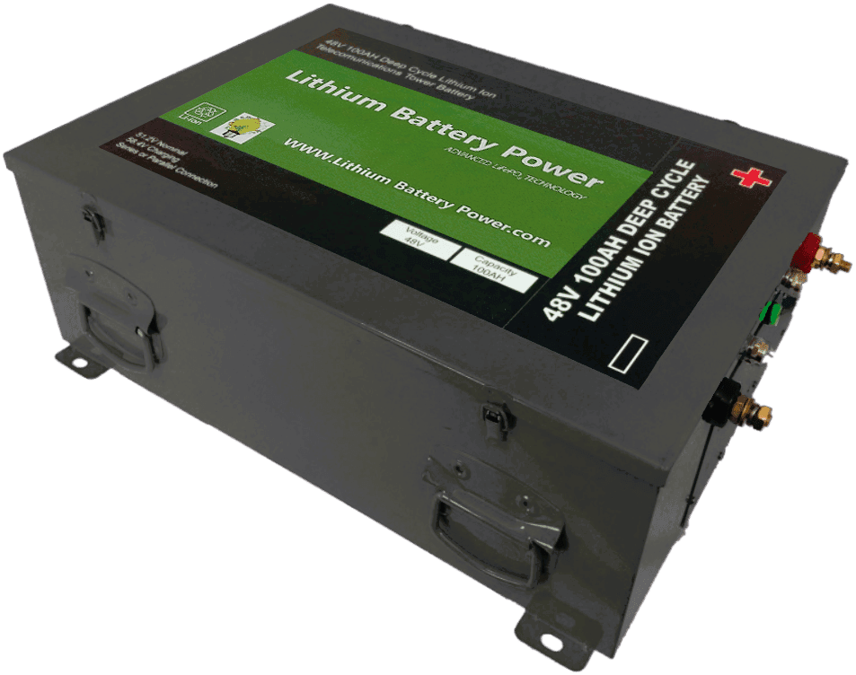 LBP 48V 100Ah Lithium Battery for deep cycle use, featuring advanced Battery Management System (BMS), ideal for trolling motors, off-grid solar systems, and marine applications