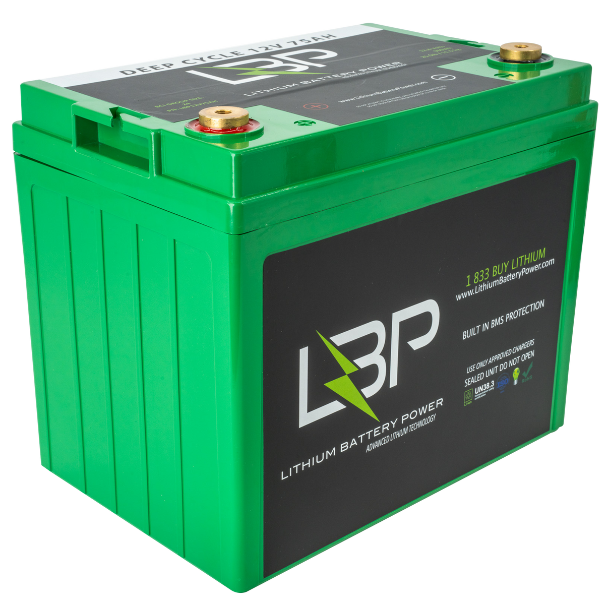 LBP 12V 75Ah Lithium Battery - Lithium Battery Power LLC